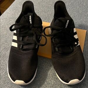 Adidas Core Black with White Stripes Shoes